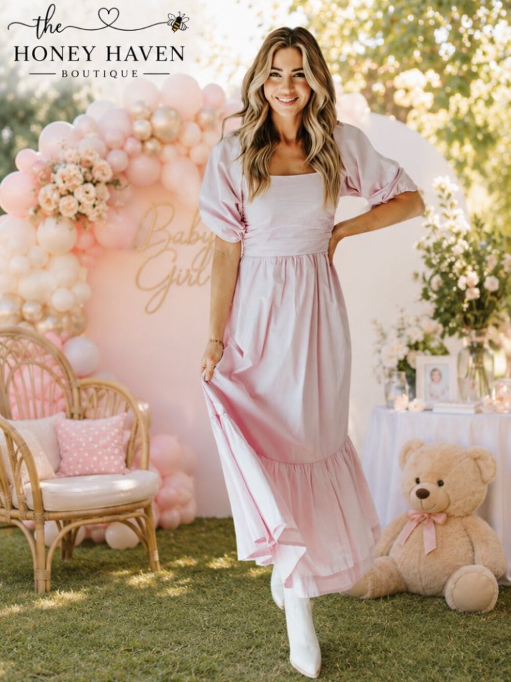 Blush Cottage Maxi Dress 🌸